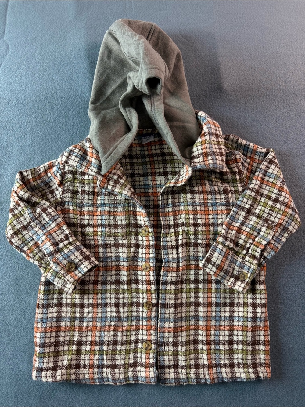 Toddler 3T Hooded Plaid Flannel Shacket 90s Grunge Fall Overshirt
